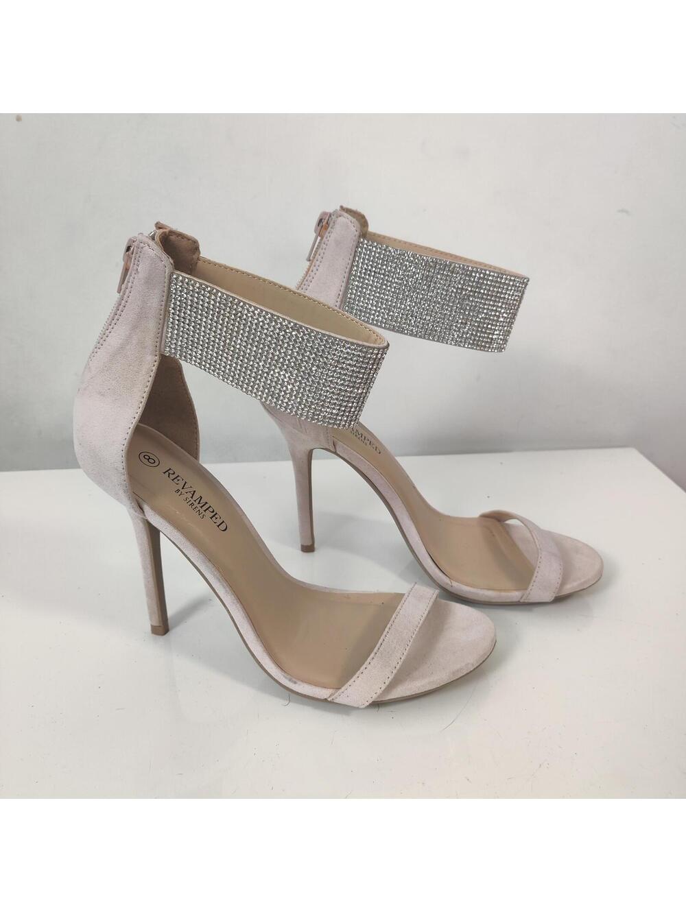 Revamped Rhinestone Evening Heels Bling Wedding Guest Size 8